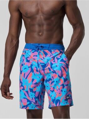 Speedo Men's 20" Blue Pink Bondi Boardshorts Swim Trunks - S | XXL NEW